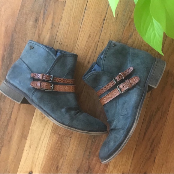 Roxy Shoes - SOLD Grey Suede Roxy Ankle Booties